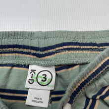 Load image into Gallery viewer, Boys KID, striped organic cotton shorts, elasticated, GUC, size 3,  