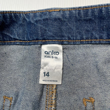 Load image into Gallery viewer, Boys Anko, blue denim shorts, adjustable, EUC, size 14,  