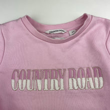 Load image into Gallery viewer, Girls Country Road, embroidered fleece lined sweater dress, mark back right cuff, FUC, size 3, L: 50cm