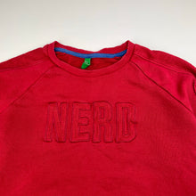 Load image into Gallery viewer, Boys United Colors of Benetton, red cotton sweater / jumper, no size, armpit to ampit: 42cm, armpit to cuff: 42cm, FUC, size 8-9,  