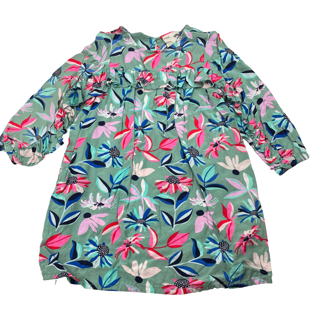 Girls Cotton On, floral viscose long sleeve dress, EUC, size 3, L: 50cm