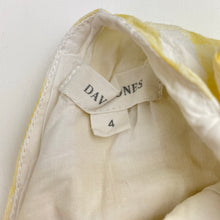 Load image into Gallery viewer, Girls David Jones, yellow check crinkle cotton dress, GUC, size 4, L: 55cm