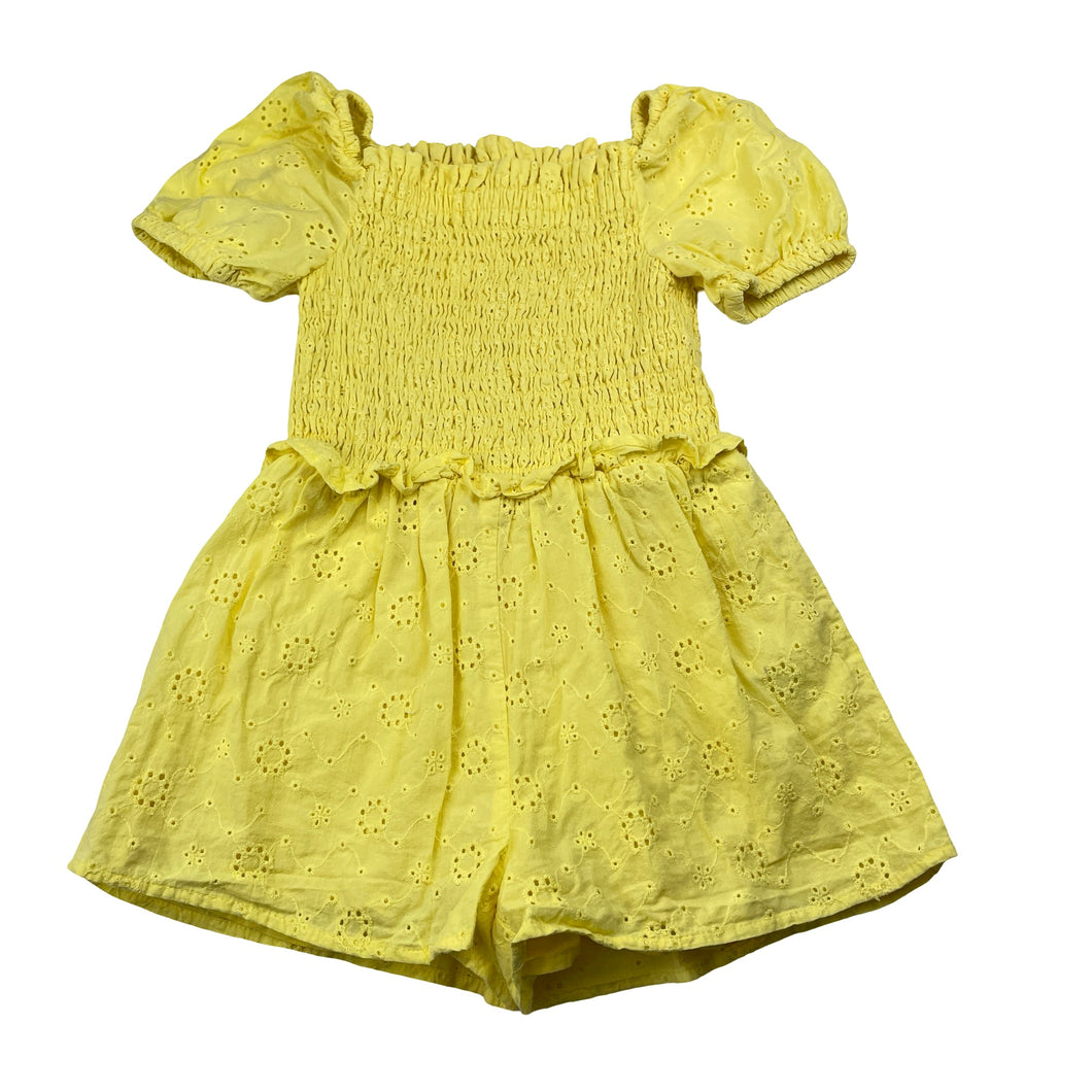 Girls Seed, lined broderie cotton playsuit, GUC, size 4,  