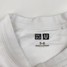 Load image into Gallery viewer, Boys Uniqlo, white tee / top, small marks on front, FUC, size 5-6,  