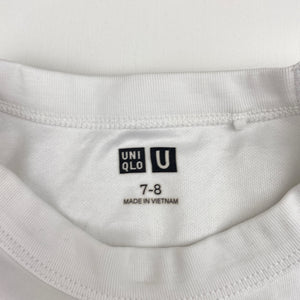 Boys Uniqlo, white tee / top, EUC, size 7-8,  
