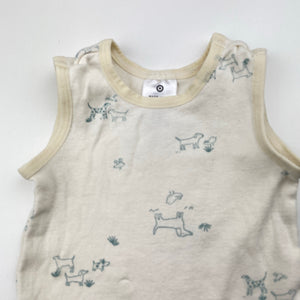Unisex Target, organic cotton singlet top, dogs, GUC, size 000,  