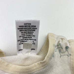 Unisex Target, organic cotton singlet top, dogs, GUC, size 000,  