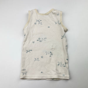Unisex Target, organic cotton singlet top, dogs, GUC, size 000,  
