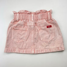 Load image into Gallery viewer, Girls Seed, pink denim skirt, elasticated, L: 26cm, GUC, size 5,  