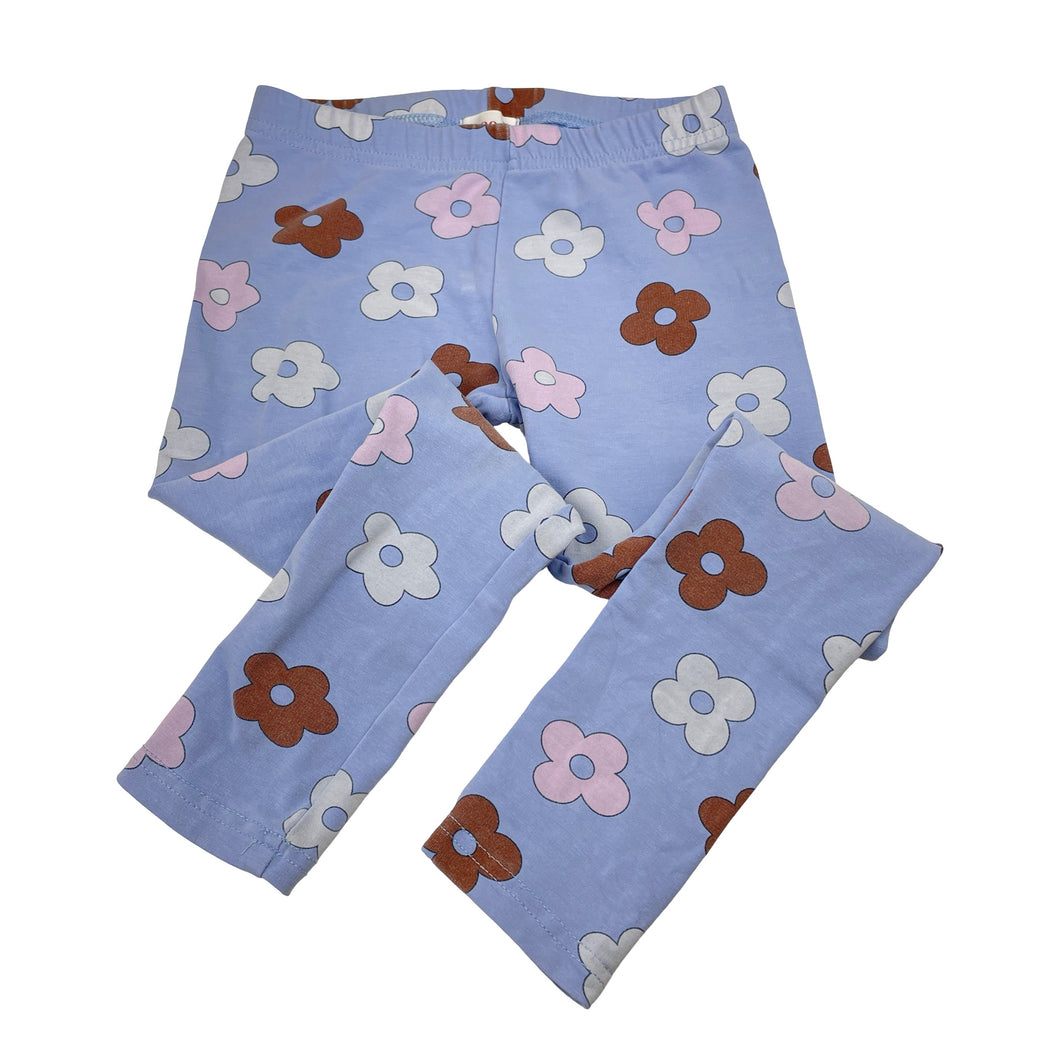 Girls Seed, floral stretchy leggings, marks on knees, Inside leg: 45cm, FUC, size 5,  