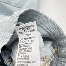 Load image into Gallery viewer, Girls 1964 Denim Co, lace trim stretch denim overalls / shortalls, FUC, size 6,  