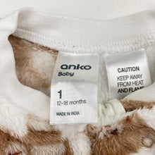 Load image into Gallery viewer, Unisex Anko, soft fleece zip coverall / romper, EUC, size 1,  