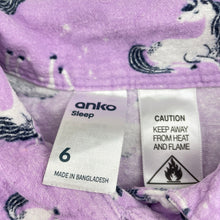 Load image into Gallery viewer, Girls Anko, flannel cotton pyjama top, unicorns, FUC, size 6,  
