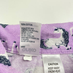 Girls Anko, flannel cotton pyjama top, unicorns, FUC, size 6,  