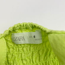 Load image into Gallery viewer, Girls Zara, green linen / viscose summer playsuit, GUC, size 6,  