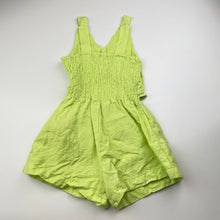 Load image into Gallery viewer, Girls Zara, green linen / viscose summer playsuit, GUC, size 6,  