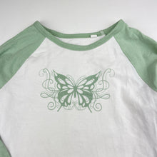 Load image into Gallery viewer, Girls Anko, stretchy long sleeve tee / top, butterfly, GUC, size 10,  