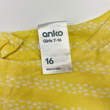 Load image into Gallery viewer, Girls Anko, yellow viscose summer playsuit, EUC, size 16,  