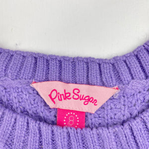 Girls Pink Sugar, purple knit sweater / jumper, GUC, size 8,  