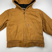 Load image into Gallery viewer, Boys Carhartt, wadded cotton canvas hooded jacket / coat, EUC, size 4,  