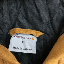 Load image into Gallery viewer, Boys Carhartt, wadded cotton canvas hooded jacket / coat, EUC, size 4,  
