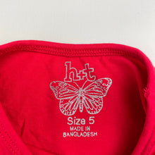 Load image into Gallery viewer, Girls H&amp;T, red stretchy long sleeve tee / top, EUC, size 5,  