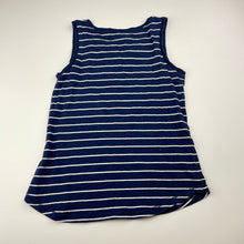 Load image into Gallery viewer, Girls H&amp;T, navy cotton singlet / tank top, sequin heart, GUC, size 6,  