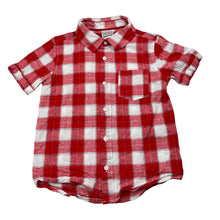 Load image into Gallery viewer, Boys B&amp;L, red &amp; white check cotton short sleeve shirt, EUC, size 5,  