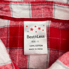 Load image into Gallery viewer, Boys B&amp;L, red &amp; white check cotton short sleeve shirt, EUC, size 5,  