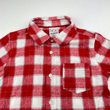 Load image into Gallery viewer, Boys B&amp;L, red &amp; white check cotton short sleeve shirt, EUC, size 5,  