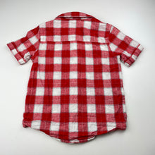 Load image into Gallery viewer, Boys B&amp;L, red &amp; white check cotton short sleeve shirt, EUC, size 5,  