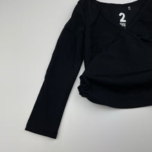 Load image into Gallery viewer, Girls Cotton On, black ballet / dance cross-over top, EUC, size 2,  