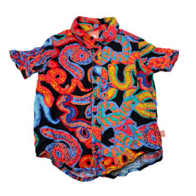Load image into Gallery viewer, Boys B&amp;L, Ellie Whittaker colourful viscose short sleeve shirt, EUC, size 3,  