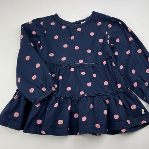 Girls Sprout, navy cotton long sleeve top, GUC, size 2,  