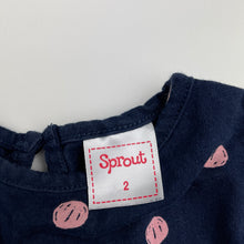 Load image into Gallery viewer, Girls Sprout, navy cotton long sleeve top, GUC, size 2,  