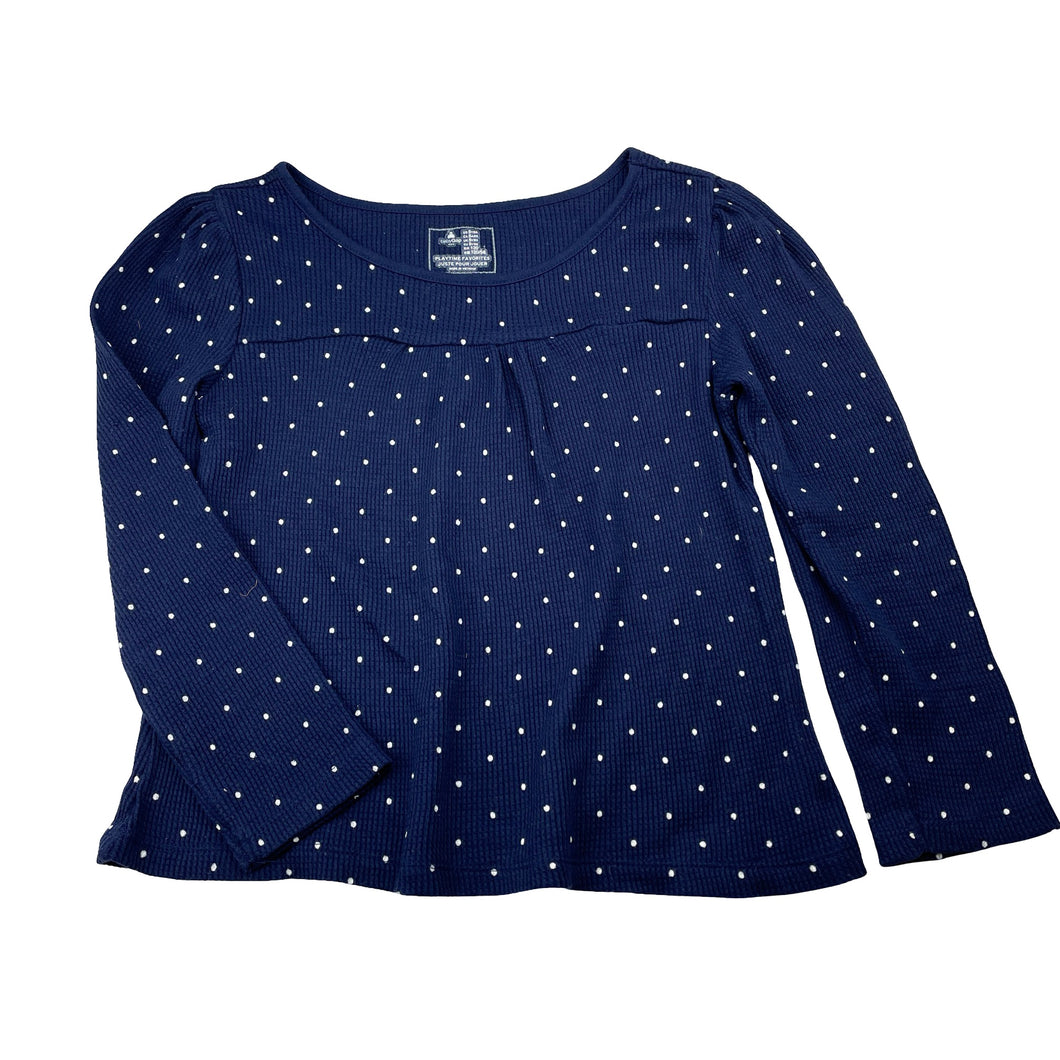 Girls GAP, navy waffle long sleeve top, GUC, size 5-6,  
