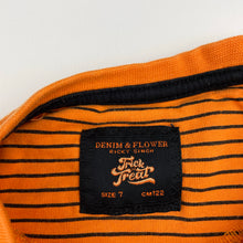 Load image into Gallery viewer, Boys DENIM &amp; FLOWER, orange cotton Halloween tee / top, GUC, size 7,  