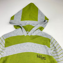Load image into Gallery viewer, Boys Milkshake, green &amp; grey knit cotton hooded sweater, EUC, size 8,  