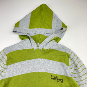 Boys Milkshake, green & grey knit cotton hooded sweater, EUC, size 8,  