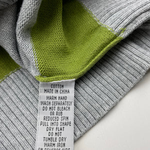 Boys Milkshake, green & grey knit cotton hooded sweater, EUC, size 8,  