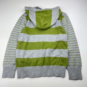 Boys Milkshake, green & grey knit cotton hooded sweater, EUC, size 8,  