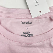 Load image into Gallery viewer, Girls Favourites, pink cotton long sleeve tee / top, NEW, size 12,  