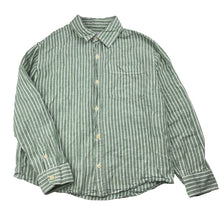 Load image into Gallery viewer, Boys Zara, striped linen blend long sleeve shirt, GUC, size 8,  