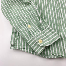 Load image into Gallery viewer, Boys Zara, striped linen blend long sleeve shirt, GUC, size 8,  