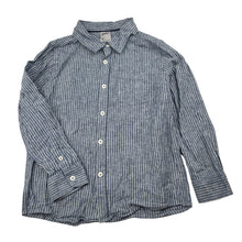 Load image into Gallery viewer, Boys Anko, striped linen blend long sleeve shirt, EUC, size 5,  