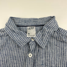 Load image into Gallery viewer, Boys Anko, striped linen blend long sleeve shirt, EUC, size 5,  