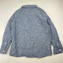 Load image into Gallery viewer, Boys Anko, striped linen blend long sleeve shirt, EUC, size 5,  