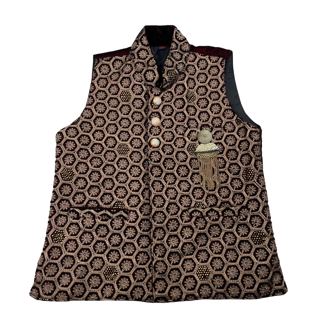 Boys embellished, embroidered velvet vest, EUC, size 3,  