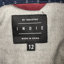 Load image into Gallery viewer, Boys Indie, navy &amp; white stretch cotton short sleeve shirt, EUC, size 12,  