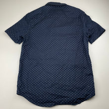 Load image into Gallery viewer, Boys Indie, navy &amp; white stretch cotton short sleeve shirt, EUC, size 12,  